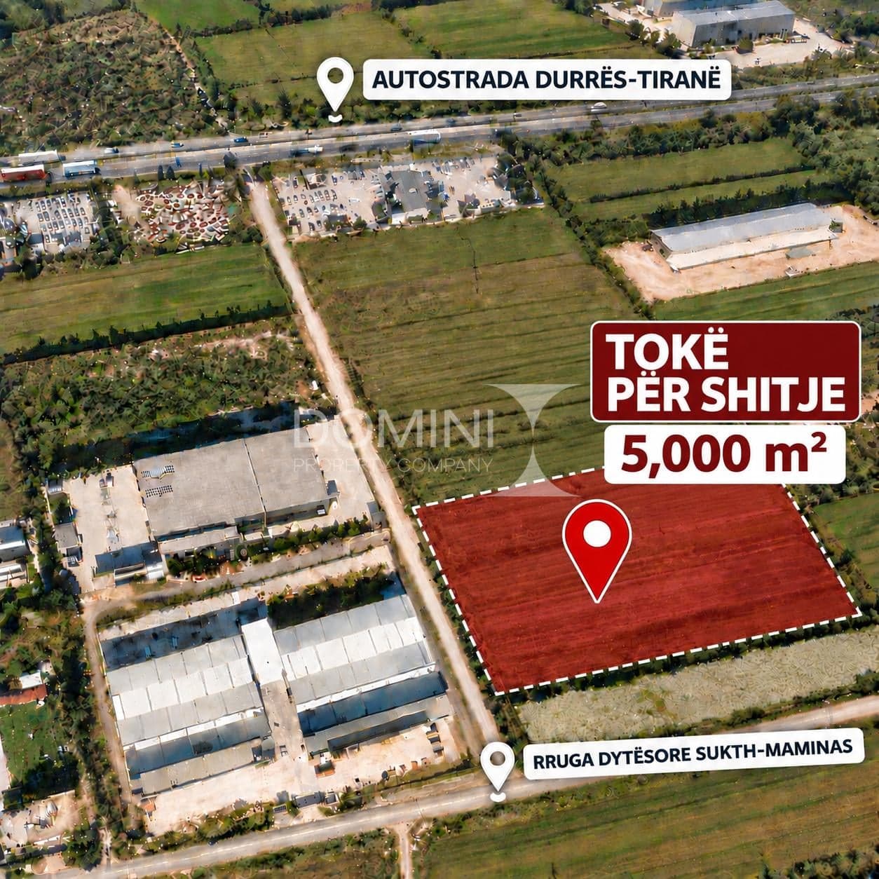 TOKË 5,000 M2 PËR SHITJE - MAMINAS
