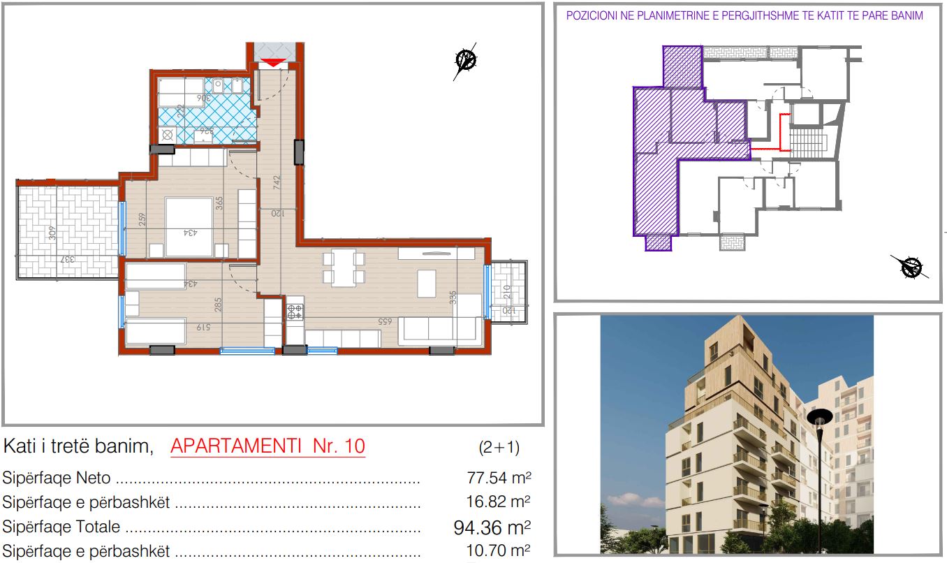 SHESIM APARTAMENT 2+1 NE ZONEN E “DON BOSKOS”