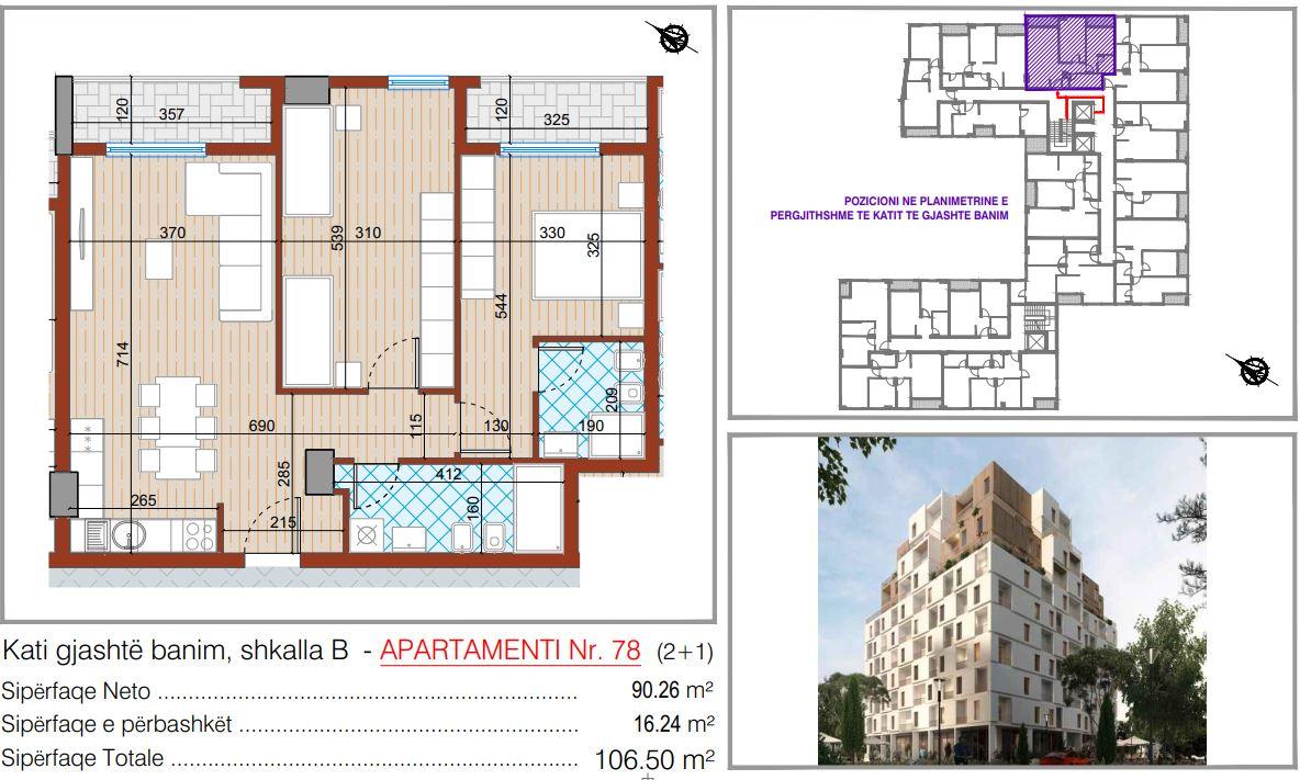 SHESIM APARTAMENT 2+1+2 NE ZONEN E DON BOSKOS