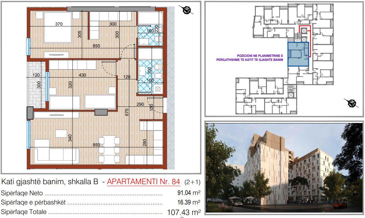 SHESIM APARTAMENT 2+1+2 NE ZONEN E DON BOSKOS